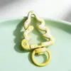 Árvore de Natal Pintada Colorida Fivela de Mola Acessórios para Chaveiro DIY Feito à Mão Pingente de Boneca Cartoon Colorido