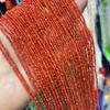 Mimi Beads 2mm rojo coral brillante finas cuentas redondas hilo piedra preciosa mini cuentas