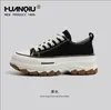 Zapatos de Lona Estilo Retro Hong Kong Globales para Mujer 2026 Nuevos Otoñales Zapatillas Casuales de Suela Gruesa Zapatos para Aumentar la Altura para Mujeres Bajitas