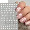 Belleza Completa Transfronterizo Nuevo Pegatina Ins Día de San Valentín Dulce Corazón Blanco Corazón con Forma de Uña Pegatina para Uñas