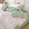 Juego de Ropa de Cama de Cuatro Piezas Sábana 100% Algodón Puro Funda Nórdica Juego de Tres Piezas para Dormitorio Funda de Colcha Cubierta de Cama Juego de Sábanas Ajustables de Cuatro Piezas