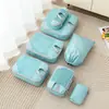 Set de cinco piezas de malla de bolsas de almacenamiento de viaje compresibles, organizador de equipaje, bolsa portátil para empacar ropa para viajes de negocios y viajes