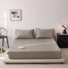 Sábanas de Algodón Puro de Color Sólido, Sábanas Ajustables, Fundas de Almohada, Protector de Colchón de Algodón de Fibra Larga, Juego de Cama de Tres Piezas