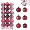 Navidad Nuevo Irregular 36 Bolas de Plástico Galvanizado Adornos de Bola de Navidad Clásicos Juego de Decoraciones Colgantes para Árbol de Navidad