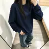 Camiseta Básica Suelta de Manga Larga de Algodón Puro Blanco para Mujer Color Sólido Capa Interior Casual Simple Top Base Otoño
