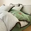 Juego de Cama de Algodón 100% de Alta Gama Nantong de Cuatro Piezas, Nueva Funda de Edredón de Algodón Puro, Sábana Ajustable, Sábana Plana, Juego de Tres Piezas, Funda de Colcha, Juego de Cama 4