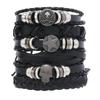 Pulseira de couro masculina retrô mais vendida internacionalmente conjunto trançado europeu e americano joia multicamadas corda de mão fornecimento direto do fabricante atacado
