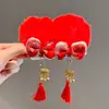 Scrunchie de Veludo Vintage com Fita de Laço e Textura Aveludada, Acessório de Cabelo Elegante Estilo Chanel para Crianças