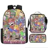 Mochila Infantil de Dibujos Animados Mario Xintu Transfronteriza para Estudiantes de Primaria Gran Capacidad Casual Mochila Escolar Set de Tres Piezas