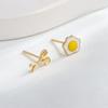 Aretes de botón tenedor cuchillo huevo pochado diseño nicho femenino asimétricos creativos moda estilo ins vigorosos aretes divertidos para el desayuno