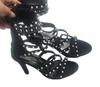 Sandalias Romanas de Tacón Alto de Gran Tamaño para Exportación Europea y Americana para Mujer Stiletto Punta Abierta con Cuentas Moda Sandalias Estación Independiente Wish