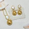 Pendientes Elegantes Casuales de Aguja Plateada Pendientes de Perlas de Moda para el Trabajo Fábrica de Nicho Venta al por Mayor Pendientes de Perlas de Concha Nácar
