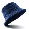 Sombrero de Pescador de Pana Logo Personalizado Estilo Europeo y Americano Otoño e Invierno Versátil Cálido Protector Solar Sombrero Cubeta Unisex