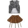 Ropa de Moda Infantil Hip-Hop Niñas Estilo Callejera Desgastada Tierra Estilo Marca de Moda Ropa para Performance de Danza Jazz Traje Hiphop Infantil Hip-Hop