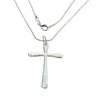 Joyería de Comercio Exterior Chapado en Cobre Plata 925 46cm de Largo Colgante de Cruz Cadena de Serpiente Collar Temu Xiyin Tk Venta Caliente