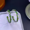 Brincos de Diopsídio Naturais Prata S925 Banhada Pedra Principal Tamanho 3*5mm Suporte Natural para Teste Fornecimento Direto da Fábrica