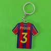 Chaveiro Personalizado de Acrílico com Camisa de Jogo Tendência Masculina Impressão Dupla Pingente de Futebol Placa de Número Mini Pingente Atacado