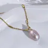 Novo Colar de Pérolas de Água Doce de Luxo para Mulheres, Estilo Fashion de Influenciadora, Corrente Única para Clavícula, Corrente de Pescoço de Nicho para o Dia a Dia