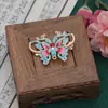 Aleación Esmalte Filigrana Gota de Aceite Perla Mariposa Borla Pasador de Pelo Retro Hanfu Cheongsam Clip Lateral Accesorio Pasador de Pelo