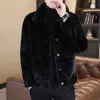 Abrigo Chaqueta Reversible de Solapa Corta Otoño e Invierno de Gama Alta Holgado para Hombre de Edad Media y Joven Chaqueta Gruesa de Abrigo