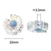 Cuentas de margarita de doble cara de 25 mm en color transparente, cuentas de flor de acrílico chapado, cuentas sueltas para cadena de teléfono móvil DIY