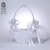 Cesta de flores de laço branca estilo ocidental para noiva, flor de renda para florista, cesta de flores, suprimentos de casamento atacado