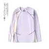 Top de cuello redondo de manga larga de forro polar cálido de doble cara en color de contraste con una suavidad similar a la de una nube y tacto agradable para la piel, disponible en varios colores 10597