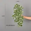Colgante de Pared de Enredadera de Ratán Artificial Planta Verde Artificial Hoja de Manzana Manzano Cesta Colgante Enredadera Pared Rábano Verde Hoja de Siete Estrellas Colgando en la Pared
