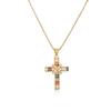 Aogu Ins Europeo y Americano Cobre Chapado en Oro Real Zircón Geométrico Colgante Collar para Mujer Collar Hip-Hop Personalizado Nuevo Producto Transfronterizo