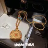 Bolsa de Filigrana Antigua Tallada de Fénix Collar de Cuentas de la Fortuna Nuevo Estilo Chino Brújula Esmaltada Cadena para Suéter Set
