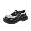 Sapatos de Couro Infantis 2026 Nova Coleção Primavera e Outono Sapatos para Meninas Sapatos Pretos Simples para Meninas Pequenas Sapatos de Performance Estilo Britânico Sapatos para Bebês