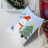 Caja de Almohada Estilo Ins Navideño 2024 Dibujo Animado Pintado a Mano Papá Noel Muñeco de Nieve Reno Caja para Snacks