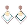 Europa e Estados Unidos brincos de diamante retrô transfronteiriços moda brincos geométricos atmosfera feminina moda simples brincos de alto sentido atacado