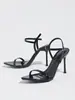 Tacones Altos para Mujer Primavera/Verano Punta Fina Tacón de Aguja Tira Sandalias Mules de Moda Versátiles Elegantes Sandalias de Tacón Alto