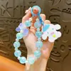 Cadena para Teléfono con Nudo de Lazo Agrietado por Hielo y Cuentas Transfronteriza Llavero de Coche Accesorios Colgante para Llavero de Bolso Regalo Venta al por Mayor