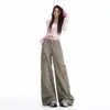 Pantalones de trabajo vaqueros retro estilo cárdigan transfronterizo con bolsillo de corazón para mujer, nueva colección otoño 2026, corte holgado, casual, versátil y de pierna ancha