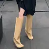 Botas Vaqueras Occidentales Rectas Estilo Nicho Chuyuji para Mujer, Nuevas Botas de Moda Adelgazantes Otoño 2026, Botas Largas de Tacón Alto para Mujer