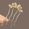 Pasador en forma de U para mujer, Nuevo peinador estilo chino para moños, Peine de cuatro puntas, Pasador de alta gama, Accesorio para el cabello
