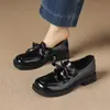Zapatos sin cordones para mujer de punta cuadrada retro con tacón grueso de 3.5 cm, modelo nuevo 2026 con lazo, talla grande, zapatos de moda para ventas transfronterizas