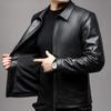 Chaqueta de Piel Genuina para Hombre Hengyuanxiang 2024 Nueva de Primavera y Otoño para Negocios de Mediana Edad y Jóvenes, Piel de Oveja con Forro para Hombre