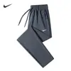 Pantalones Casuales de Seda de Hielo para Hombre, Verano Delgados Transpirables Sueltos Rectos para Correr, Nuevos Pantalones Frescos de Secado Rápido para Papá