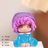 Cabelo Cacheado Luminoso Cacau Caixa Surpresa Resina Boneca Fofa Pequenos Enfeites Decorativos de Mesa para Escritório Enfeites Fofos Feitos à Mão