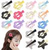 Horquilla Coreana de Flor Hueca Sin Marcas Horquilla de Estrella de Cinco Puntas con Manchas Accesorios para el Cabello Florales Versátiles Horquilla de Acrílico