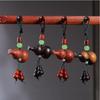 Llavero con colgante de calabaza de sándalo rojo, llavero con cordón para llave de coche de sándalo negro para hombre, colgante creativo personalizado para bolso de mujer