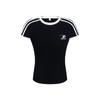2025 Nueva Camiseta de Diseño de Tres Barras para Mujer Verano Hombro Manga Corta Corta Ajustada Dulce Chica Picante Top para Mujer Ins Trendy