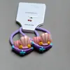 Série Oceano Conjunto Pequeno de Elásticos para Meninas e Crianças Desenho Animado de Concha Prendedor de Cabelo Fofo Princesa Bebê Faixa de Cabelo de Couro