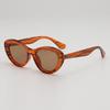 Gafas de Sol Retro Ojo de Gato de Montura Gruesa para Mujer Gafas de Sol de Alta Gama Rostro Redondo Rostro Grande Adelgazante Anti-UV Humedad Gafas de Sol