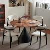 Mesa Redonda de Comedor y Combinación de Sillas de Nogal Negro Estilo Italiano Mesa de Comedor Minimalista Mesa Redonda Estilo Retro Mesa Redonda Pequeña para Apartamento Hogareño Estilo Francés