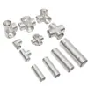 Conectores Fixadores de Tubo de Aço Inoxidável 19/25/32mm para Varal de Roupas, Fixadores de Novo Produto, Conector de Três Vias para Tubo Curvo
