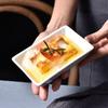 Plato Rectangular de Cerámica Blanco para Condimentos, Plato para Hot Pot, Plato para Salsa para Mojar Aceite, Plato Cuadrado tipo Caja de Estilo Japonés, Uso Doméstico, Personalizable para Salsa al por Mayor